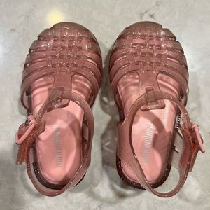 Mini Melissa glitter pink sandals.